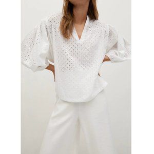 NWT | Mango Openwork Cotton Blouse